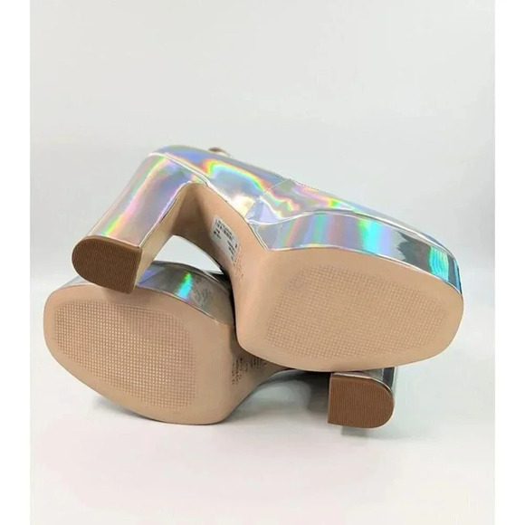 Schutz Renee Women's Ankle Strap Platform Pump Hologram Size 9 B (MSRP $158) - Picture 10 of 11